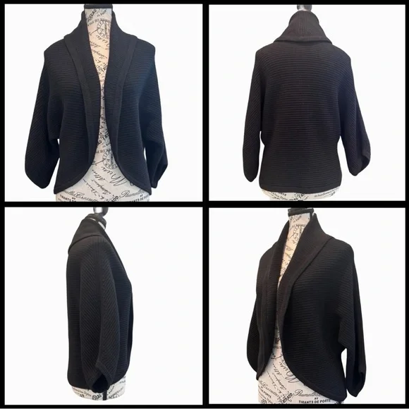 Todd & Duncan Women's Cashmere Kimono Sweater. Black. Small - Picture 11 of 11